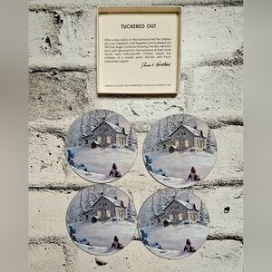 Keirstead “Tuckered Out” Coaster Set of 4 – Vintage Winter Canadiana